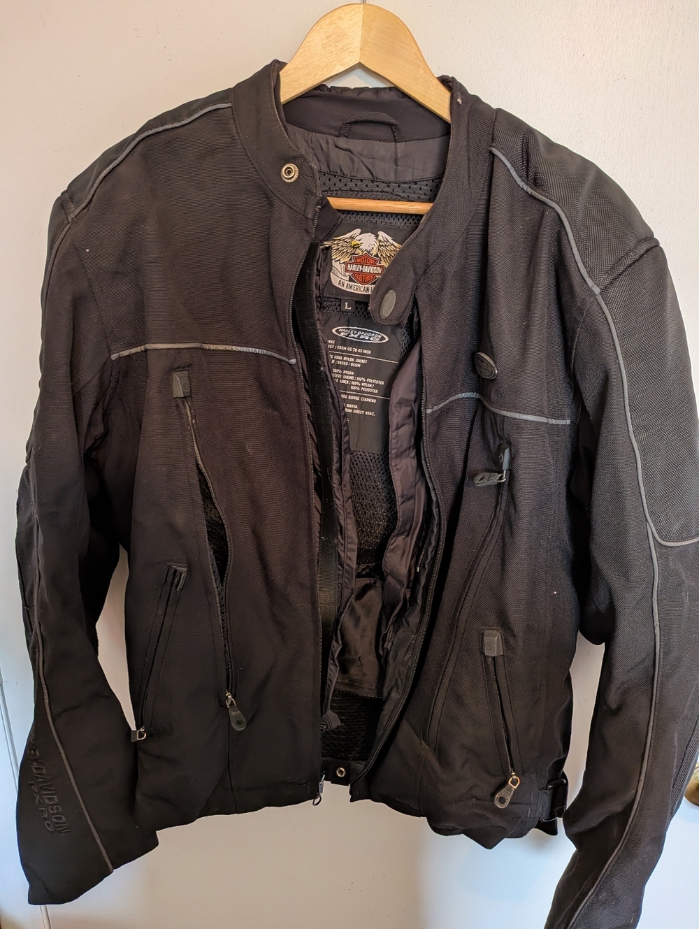 Harley-Davidson Black Men's Riding Jacket with Reflective Piping